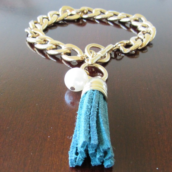 Jewelry - Tassel Curb Cable Charm Chain Link Wrist Bracelet